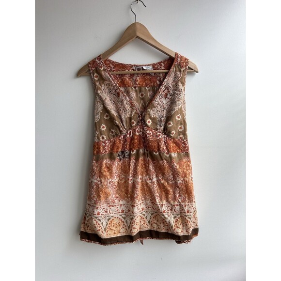 Y2K Forbidden Babydoll Tank Top Bandana Patterned Size M - Picture 1 of 9